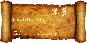 Naschitz Zia névjegykártya